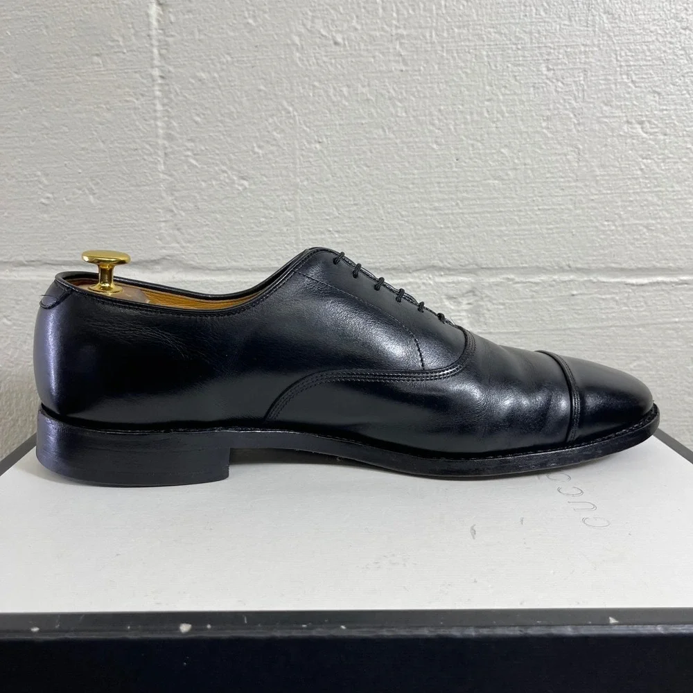 Allen Edmonds Park Avenue 5615 Black Leather Cap Toe Oxford Dress Mens 11.5 D